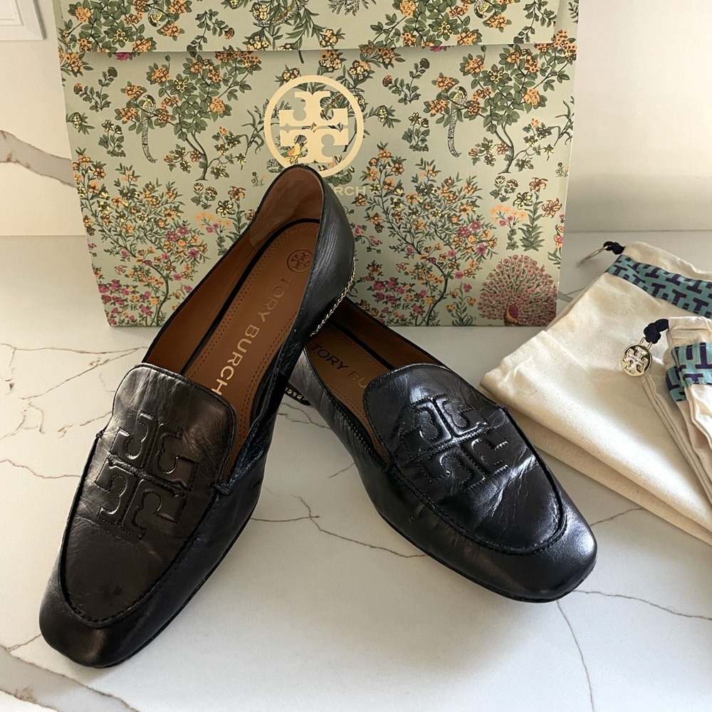 Tory Burch Black Leather Loafers
